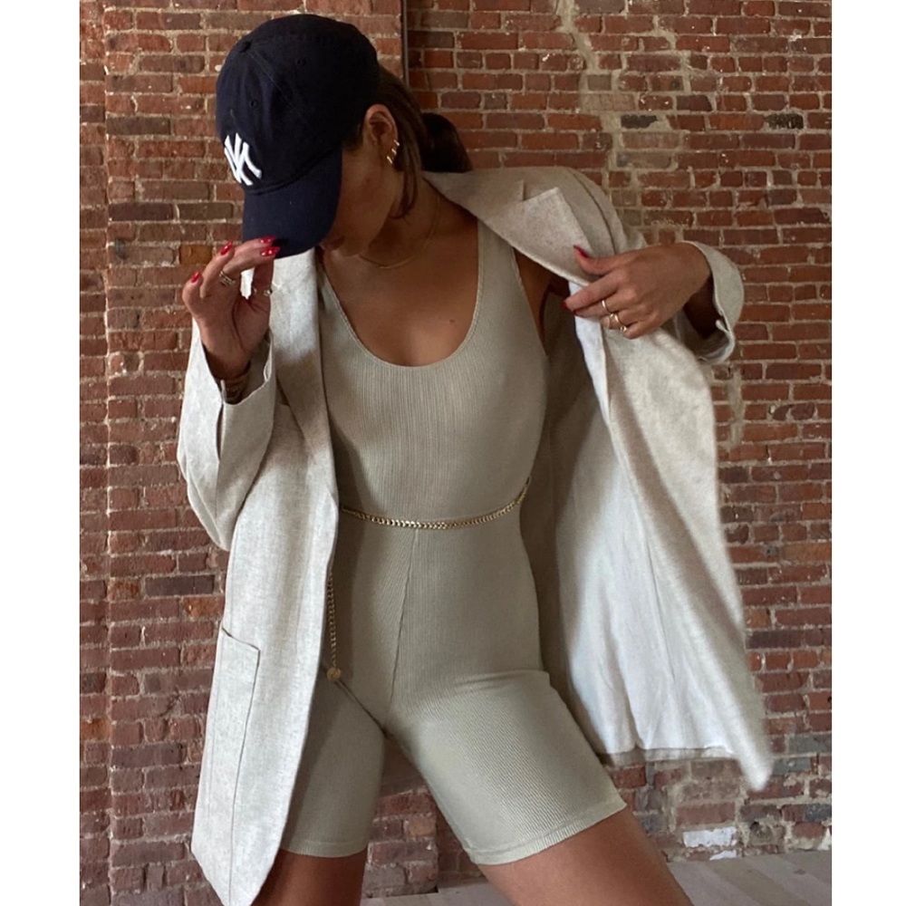 WEWOREWHAT Scoop Bodysuit Khaki